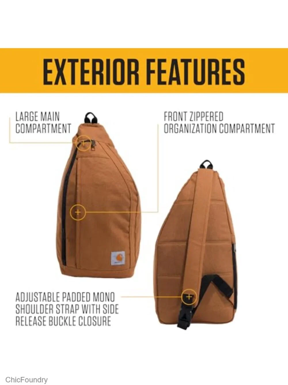 Durable Sling Bag Crossbody Backpack with Tablet Sleeve Water Resistant